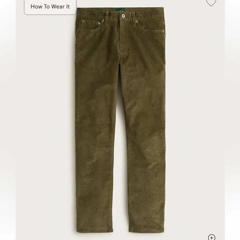 J crew retro olive 1040 Athletic Tapered-fit five-pocket stretch corduroy 38x32